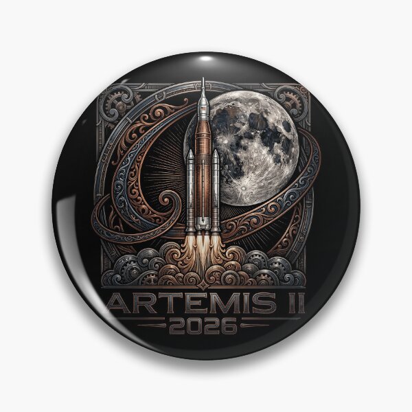 Artikelvorschau, Verzierter Kunstdruck zum Raketenstart der Artemis-II-Mondmission entworfen und verkauft von Bongocomic.