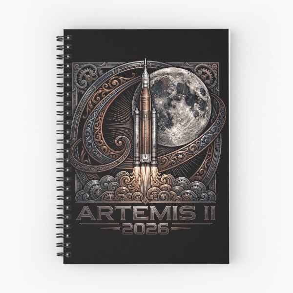Artikelvorschau, Verzierter Kunstdruck zum Raketenstart der Artemis-II-Mondmission entworfen und verkauft von Bongocomic.