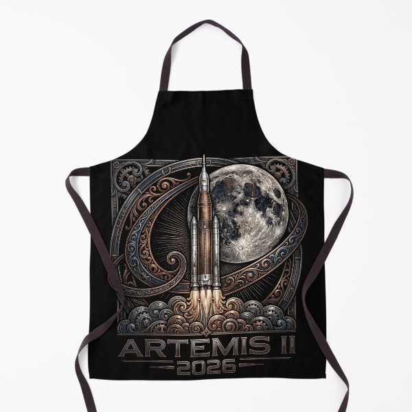 Item preview, Ornate Artemis II Moon Mission Rocket Launch Art Print designed and sold by Bongocomic.