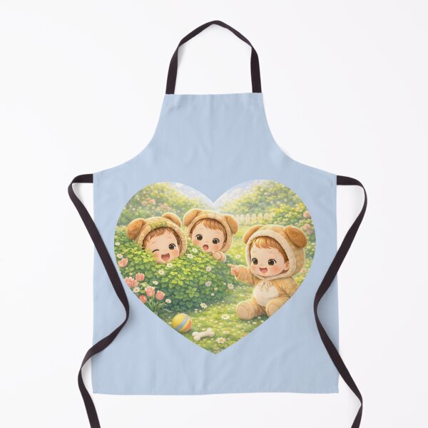 Item preview, Cute Bear Kids Heart Shape Garden Hide and Seek Kawaii Art designed and sold by Teenidesign .