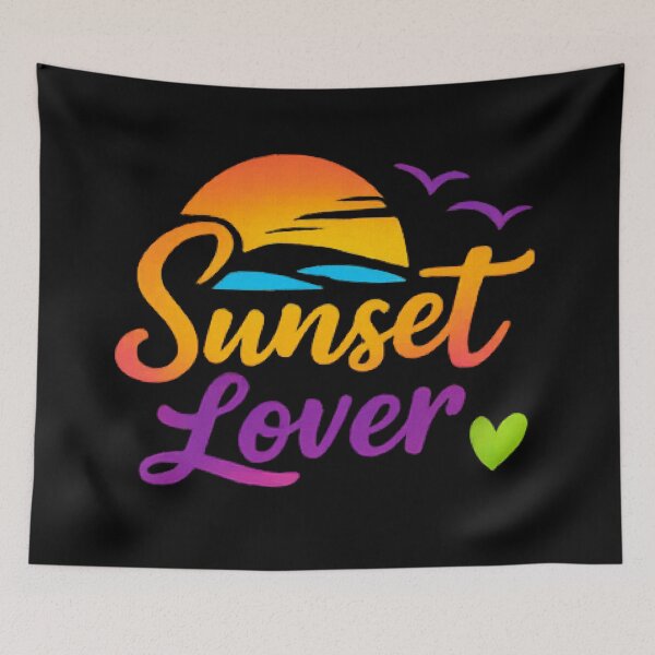 Item preview, Sunset Lover - Vibrant Rainbow Neon Summer Typography designed and sold by myforestfog.