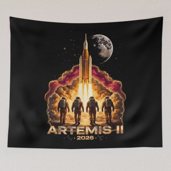 Item preview, Artemis 2 - 2026 Moon Mission Astronauts Rocket Launch Space designed and sold by Bongocomic.