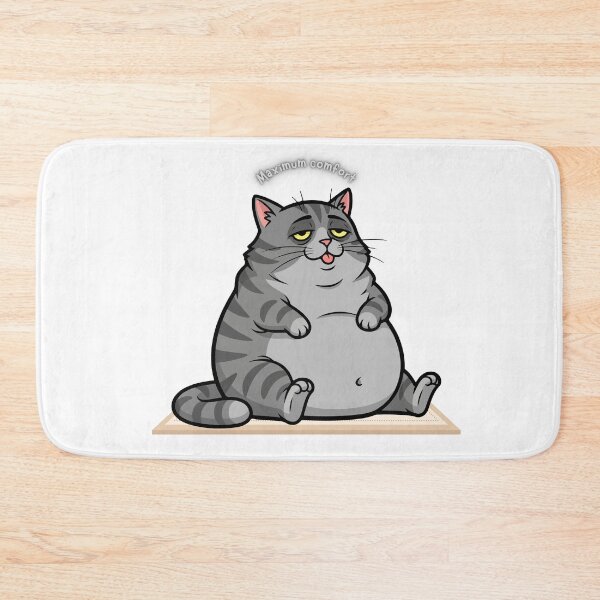 Item preview, Funny Fat Cat Maximum Comfort Illustration designed and sold by Cutethings3.