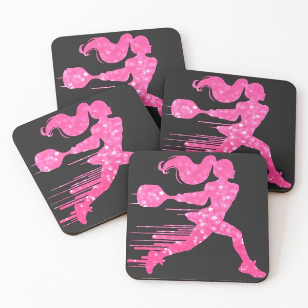 Item preview, Pink Glitter Pickleball Girl Silhouette - Sporty Aesthetic designed and sold by Wennebabs.