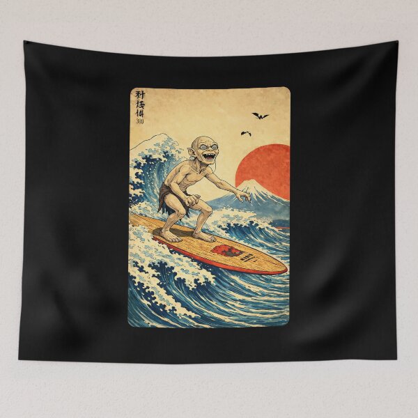 Item preview, Gollum Surfing the great wave in Japan designed and sold by keytee.