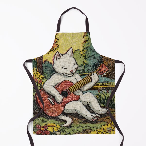 Item preview, Retro Guitar Cat Music Lover Cute Cat Illustration designed and sold by Meow-Attitude.
