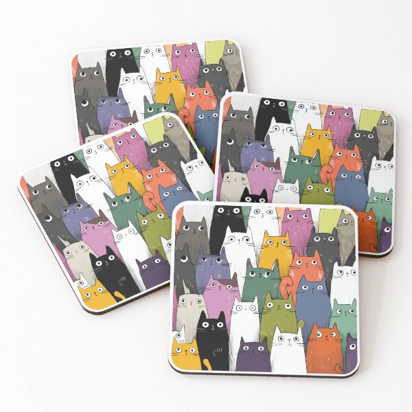Item preview, Colorful Cute Cats Group Kawaii Cat Collection designed and sold by Meow-Attitude.