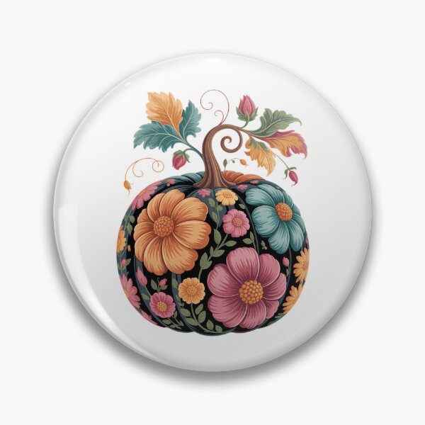 Item preview, Pumpkin Floral Autumn Fall Season Wildflower Thanksgiving designed and sold by PunkNation-Arts.