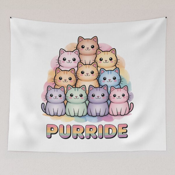 Item preview, Purride Cat LGBT Rainbow Pride Month designed and sold by PunkNation-Arts.