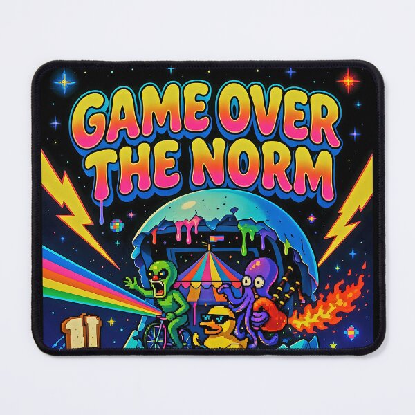Item preview, Game Over The Norm - Psychedelic Arcade Controller Chaos with Clown & Octopus designed and sold by David Brookes Digital.
