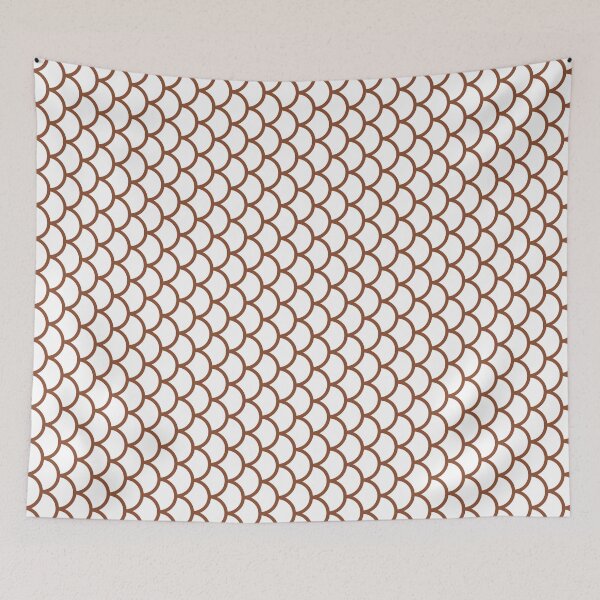 Item preview, White And Copper Fish Scales Pattern designed and sold by pattern-archive.