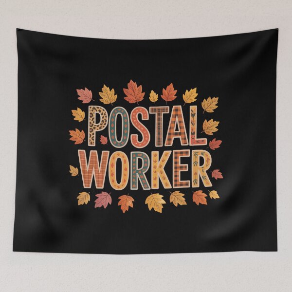 Item preview, Postal Worker Pumpkin Autumn Tree Fall Leaves designed and sold by PunkNation-Arts.