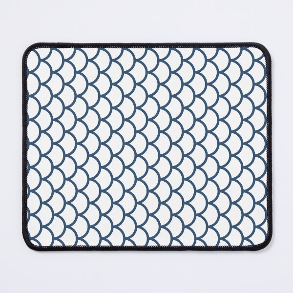 Item preview, White And Denim Fish Scales Pattern designed and sold by pattern-archive.
