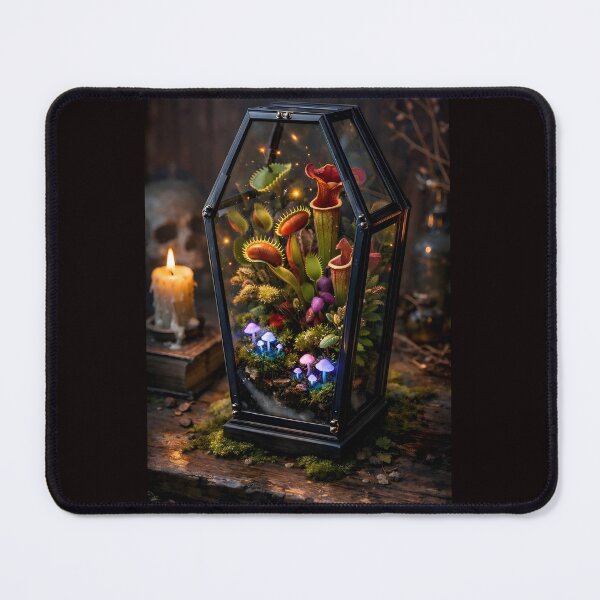 Item preview, The Eternal Terrarium | Coffin Glass with Glowing Mushrooms & Carnivorous Plants designed and sold by Studio77-Gothic.