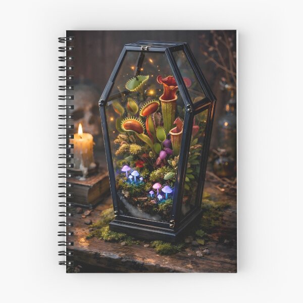 Item preview, The Eternal Terrarium | Coffin Glass with Glowing Mushrooms & Carnivorous Plants designed and sold by Studio77-Gothic.