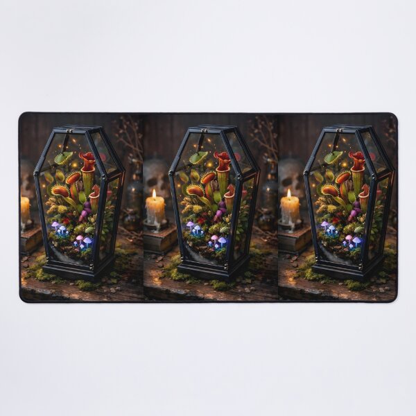 Item preview, The Eternal Terrarium | Coffin Glass with Glowing Mushrooms & Carnivorous Plants designed and sold by Studio77-Gothic.