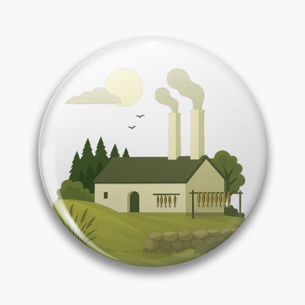 Item preview, Traditional smokehouse with herring under moonlight designed and sold by CreationsBornholm.