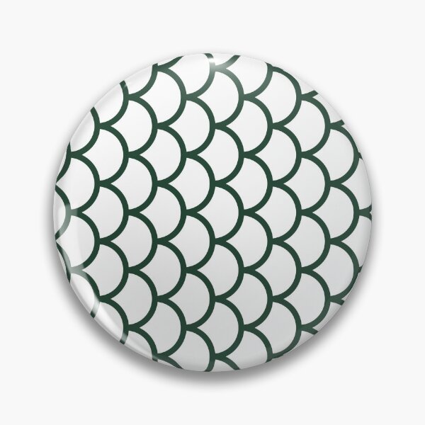 Item preview, White And Forest Green Fish Scales Pattern designed and sold by pattern-archive.