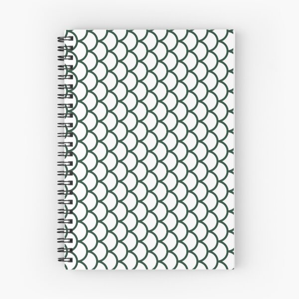 Item preview, White And Forest Green Fish Scales Pattern designed and sold by pattern-archive.