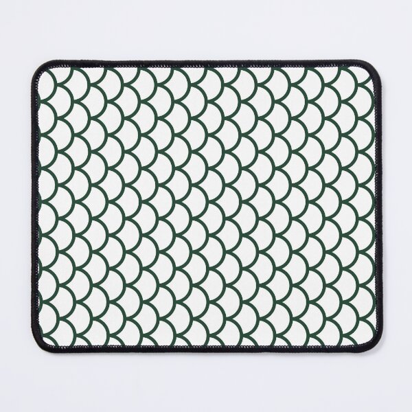 Item preview, White And Forest Green Fish Scales Pattern designed and sold by pattern-archive.