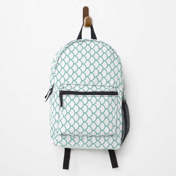 Item preview, White And Pastel Green Fish Scales Pattern designed and sold by pattern-archive.