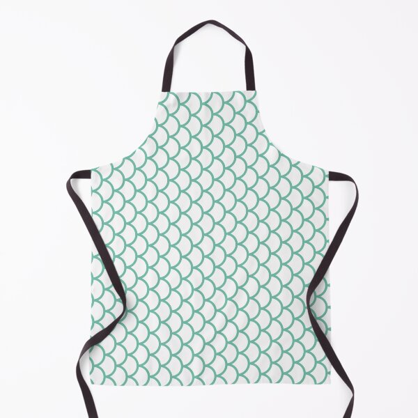 Item preview, White And Pastel Green Fish Scales Pattern designed and sold by pattern-archive.