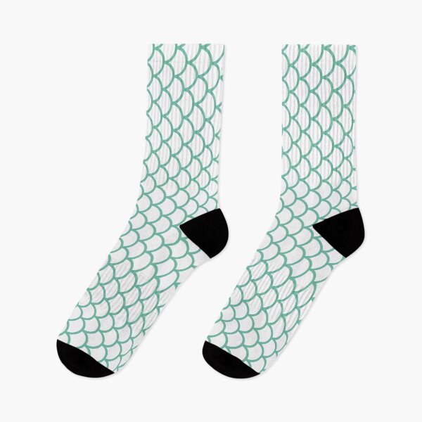 Item preview, White And Pastel Green Fish Scales Pattern designed and sold by pattern-archive.
