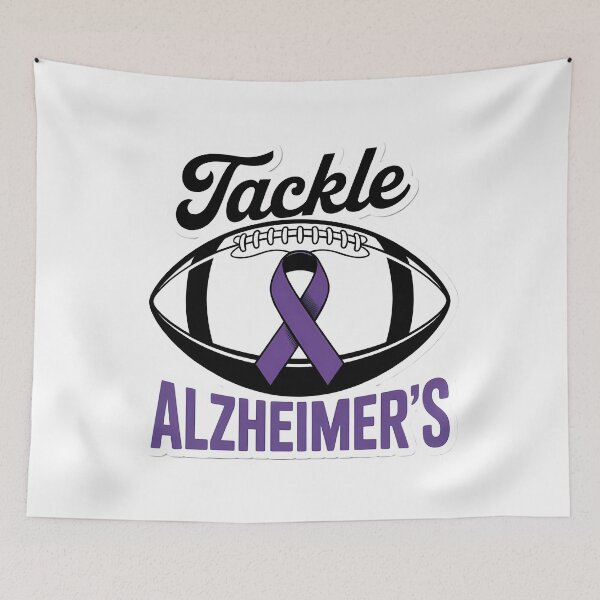 Item preview, Tackle Alzheimers Awareness Football Ribbon designed and sold by PunkNation-Arts.