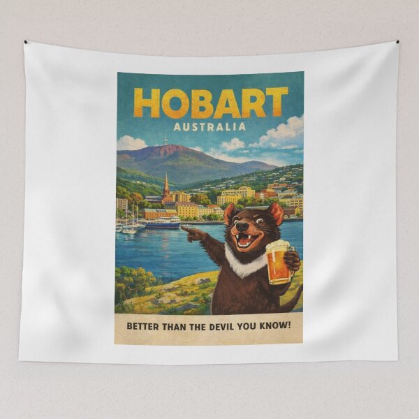 Item preview, Hobart Mount Wellington Derwent River and Salamanca Tasmania Australia designed and sold by Aryabek.