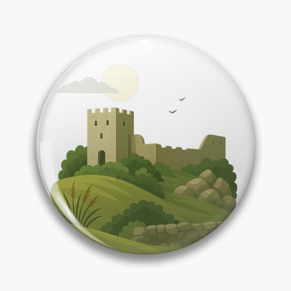 Item preview, Hammershus ruins under calm moonlit sky designed and sold by CreationsBornholm.