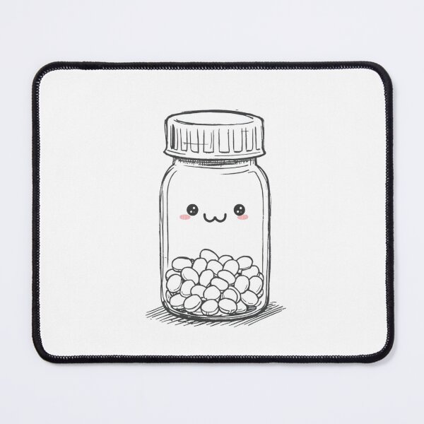 Item preview, pill bottle cartoon, simple cute style, white background designed and sold by Adei649.