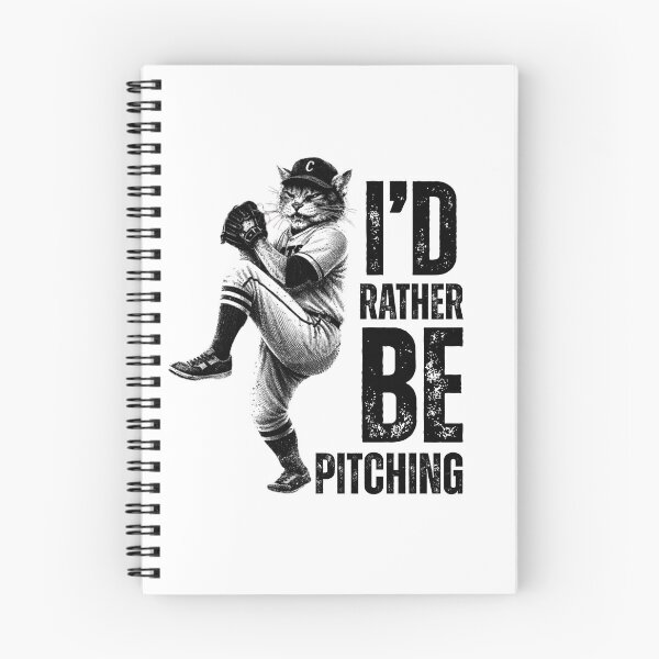 Item preview, I'd Rather Be Pitching Baseball Cat The Pitcher designed and sold by TrueArtsStore.