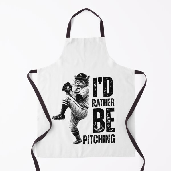 Item preview, I'd Rather Be Pitching Baseball Cat The Pitcher designed and sold by TrueArtsStore.