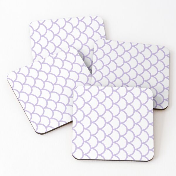 Item preview, White And Lavender Fish Scales Pattern designed and sold by pattern-archive.
