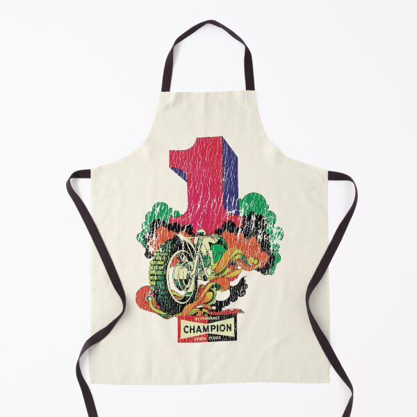 Item preview, 1970s Number 1 Dependable Champion Spark Plugs - Baja enduro bike - worn, aged print designed and sold by retropetrol.
