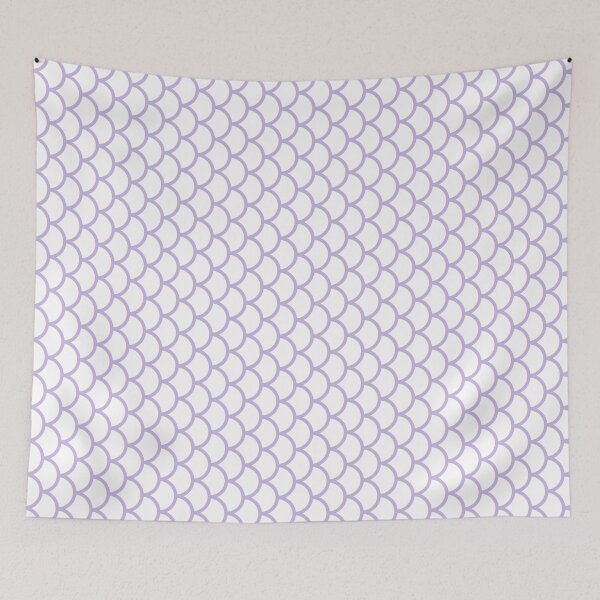 Item preview, White And Lavender Fish Scales Pattern designed and sold by pattern-archive.