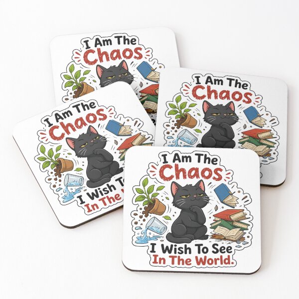 Item preview, Black Cat I Am The Chaos Funny Sarcastic Gift Sticker designed and sold by Gentlestate.