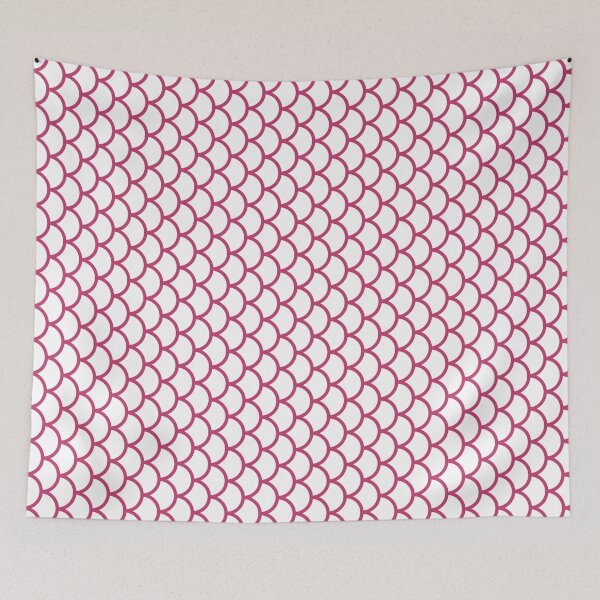 Item preview, White And Magenta Fish Scales Pattern designed and sold by pattern-archive.
