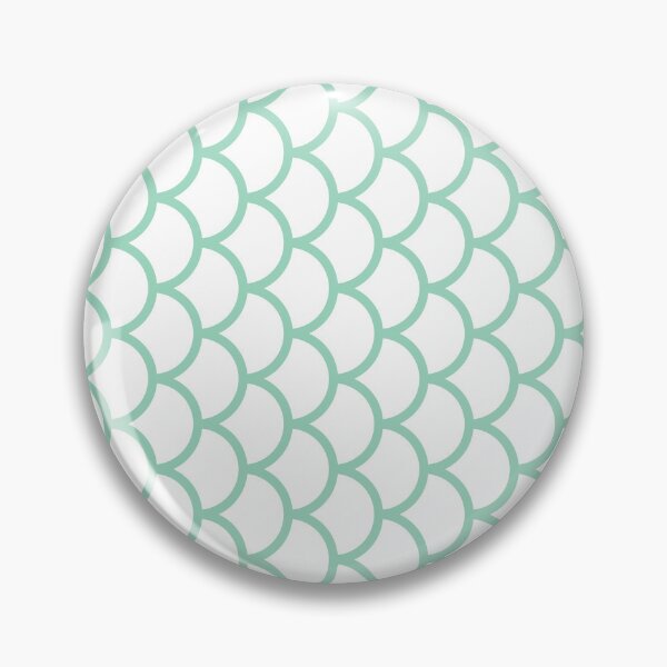 Item preview, White And Mint Fish Scales Pattern designed and sold by pattern-archive.