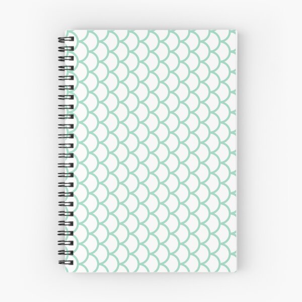 Item preview, White And Mint Fish Scales Pattern designed and sold by pattern-archive.