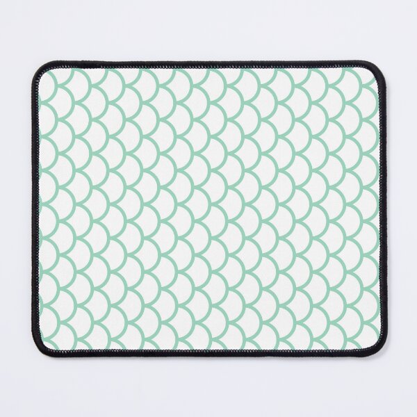 Item preview, White And Mint Fish Scales Pattern designed and sold by pattern-archive.