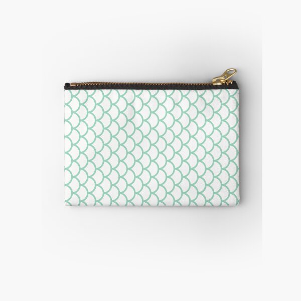 Item preview, White And Mint Fish Scales Pattern designed and sold by pattern-archive.