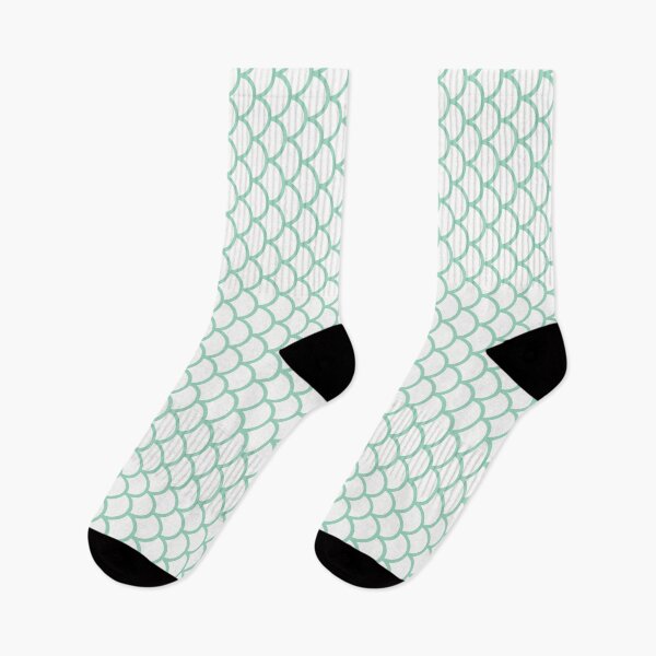 Item preview, White And Mint Fish Scales Pattern designed and sold by pattern-archive.