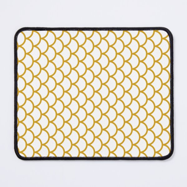 Item preview, White And Mustard Fish Scales Pattern designed and sold by pattern-archive.