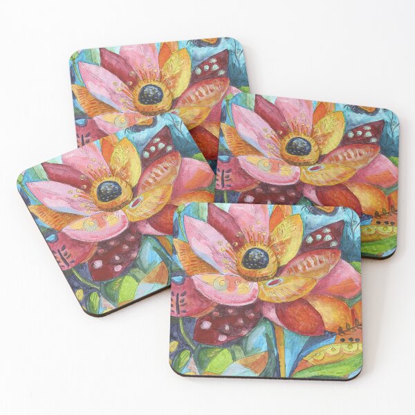 Item preview, Colorful Folk Flower Botanical Whimsical Illustration designed and sold by AlisaArtDecor.
