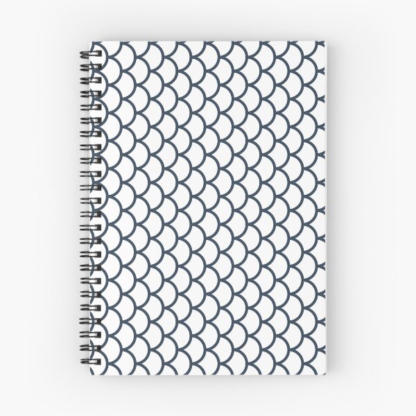 Item preview, White And Navy Fish Scales Pattern designed and sold by pattern-archive.