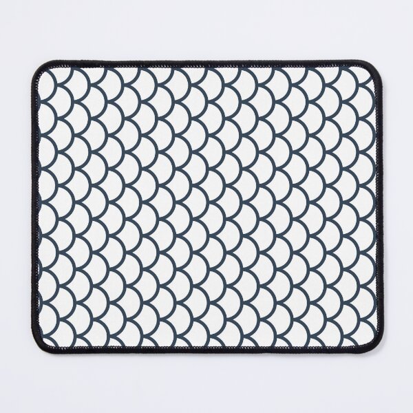 Item preview, White And Navy Fish Scales Pattern designed and sold by pattern-archive.