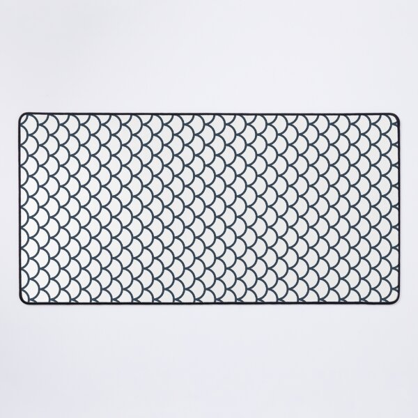 Item preview, White And Navy Fish Scales Pattern designed and sold by pattern-archive.