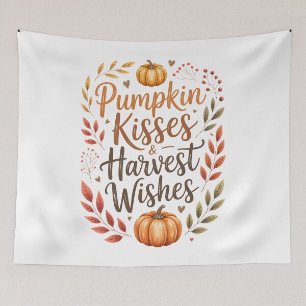 Item preview, Pumpkin Kisses & Harvest Wishes happy thanksgiving designed and sold by Moon-Ape.