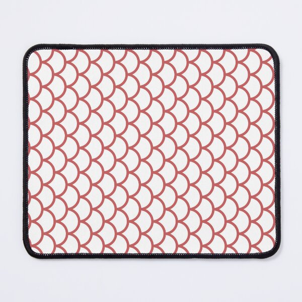 Item preview, White And Pastel Red Fish Scales Pattern designed and sold by pattern-archive.